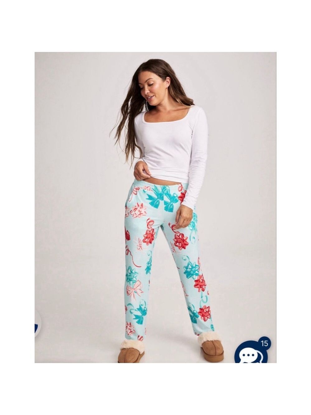 Women's Jockey Soft Cool Pajama Set M Green Blue